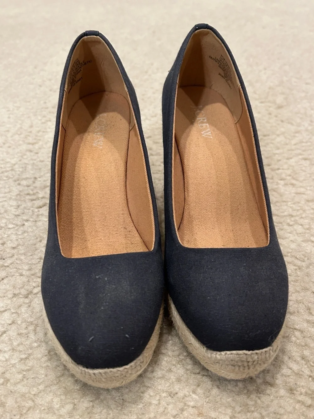 J. Crew Navy Blue Espadrille Wedge Pumps for Women